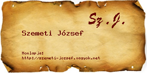 Szemeti József névjegykártya